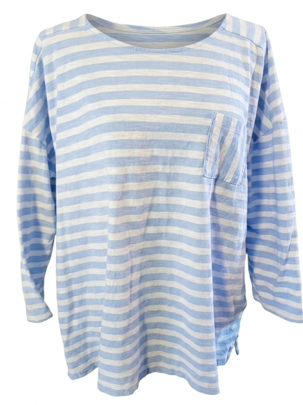Talbots Blue and White Striped Long Sleeve Knit Top
